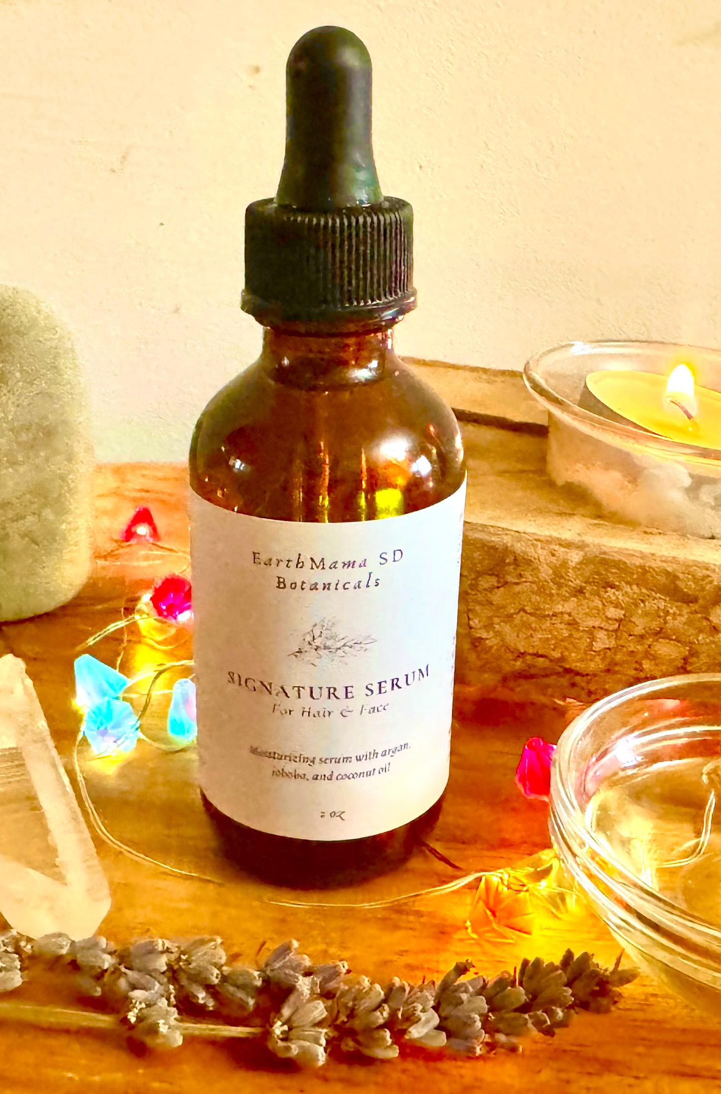 Signature Face and Hair Serum with argan, jojoba, and coconut oil