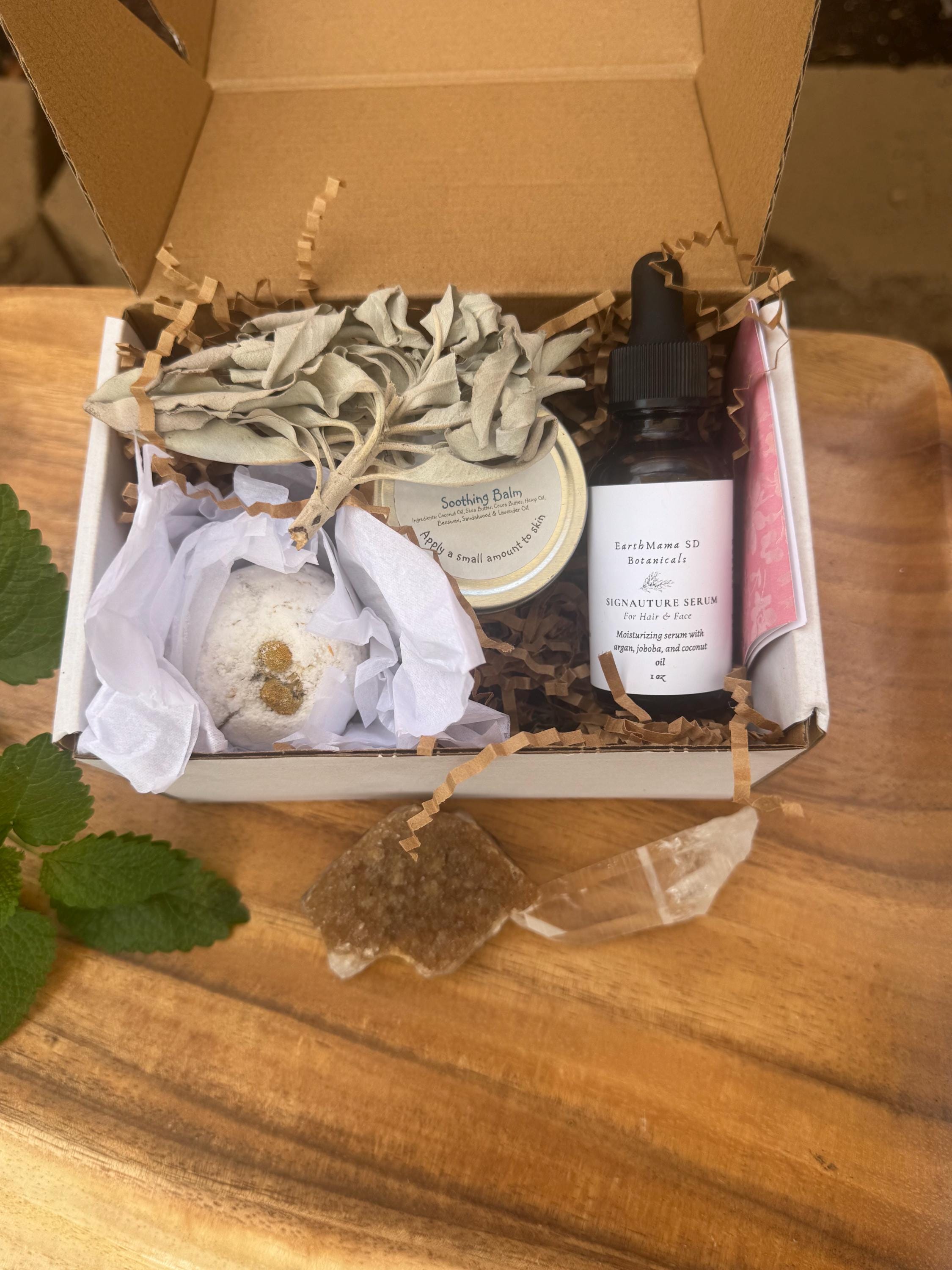 Nourish Your Skin  Set - signature face/hair serum, soothing balm, chamomile/lavender mini bliss bomb